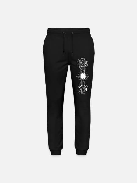 Circuit Tree Tech Pattern - Stanley/Stella Mover Unisex Organic Jogging Trousers - black