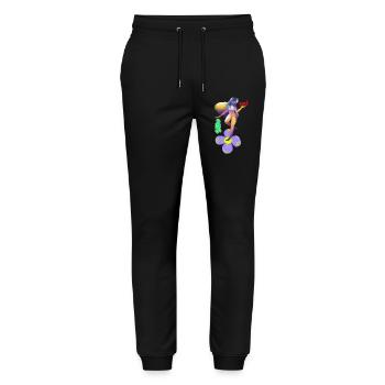 Vibe Good Flower Surf Art - Stanley/Stella Mover Unisex Organic Jogging Trousers - black - Front - Marisol (170cm) & Nik (191cm)
