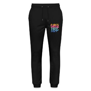 Week-end Filles Femmes Voyage Filles 2024 - Pantalon de jogging bio MOVER Stanley/Stella unisexe - noir - Devant - Marisol (170cm) & Nik (191cm)