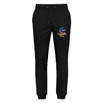 Girls Weekend Oh Sip It's A Cousins Trip - Stanley/Stella Mover Unisex Organic Jogging Trousers - black - Front - Marisol (170cm) & Nik (191cm)