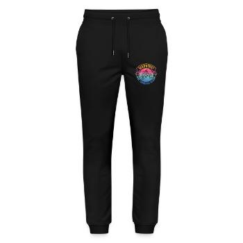 Avertissement : les filles boivent à nouveau - Pantalon de jogging bio MOVER Stanley/Stella unisexe - noir - Devant - Marisol (170cm) & Nik (191cm)
