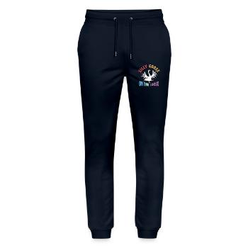 Die Dumme Gans Auf Freiem Fuß - Stanley/Stella Unisex Bio Jogginghose Mover  - Navy - Vorne - Marisol (170cm) & Nik (191cm)