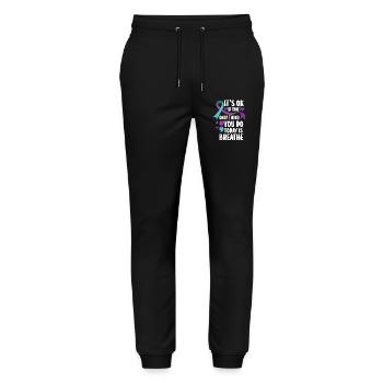 Mental Health Warrior Purple and Turquoise - Stanley/Stella Mover Unisex Organic Jogging Trousers - black - Front - Marisol (170cm) & Nik (191cm)