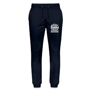 Weird Moms Build Character - Stanley/Stella Mover Unisex Organic Jogging Trousers - navy - Front - Marisol (170cm) & Nik (191cm)