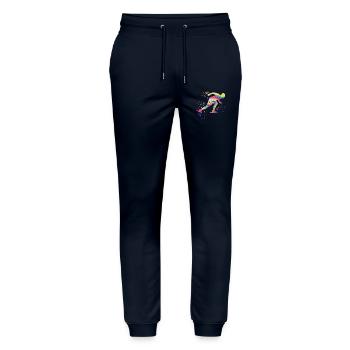 Speed skater Sportswoman Speed Skating - Stanley/Stella Mover Unisex Organic Jogging Trousers - navy - Front - Marisol (170cm) & Nik (191cm)