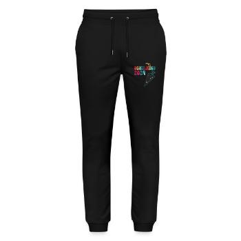 Début de l’inscription scolaire enfant scolaire 2024 - Pantalon de jogging bio MOVER Stanley/Stella unisexe - noir - Devant - Marisol (170cm) & Nik (191cm)