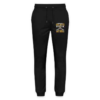 Der König Will Angeln t-shirt angler - Stanley/Stella Unisex Bio Jogginghose Mover  - Schwarz - Vorne - Marisol (170cm) & Nik (191cm)