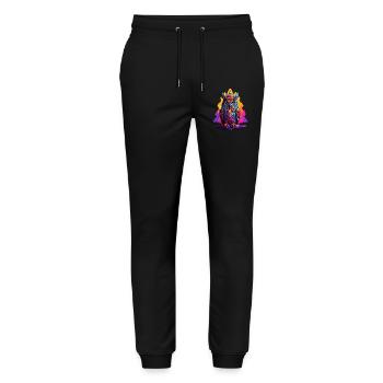 Eule - Stanley/Stella Unisex Bio Jogginghose Mover  - Schwarz - Vorne - Marisol (170cm) & Nik (191cm)