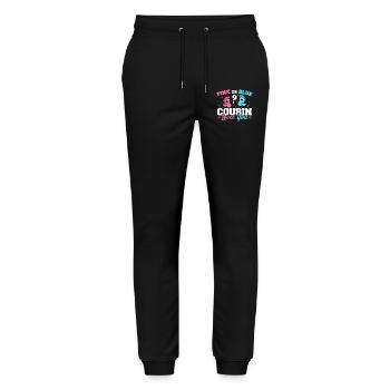 Rosa oder blauer Cousin liebt dich - Cousine - Stanley/Stella Unisex Bio Jogginghose Mover  - Schwarz - Vorne - Marisol (170cm) & Nik (191cm)