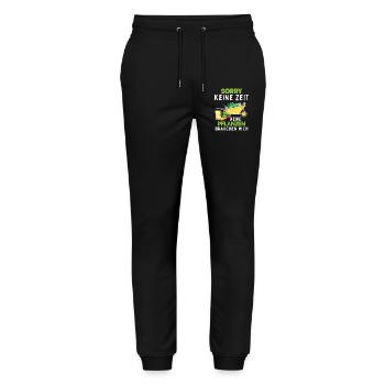 Sorry Keine Zeit Meine Pflanzen Needchen Mich - Stanley/Stella Unisex Bio Jogginghose Mover  - Schwarz - Vorne - Marisol (170cm) & Nik (191cm)