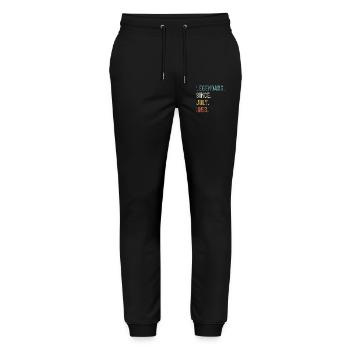 70 Anniversaire 70 ans Légendaire depuis juillet 1953 - Pantalon de jogging bio MOVER Stanley/Stella unisexe - noir - Devant - Marisol (170cm) & Nik (191cm)