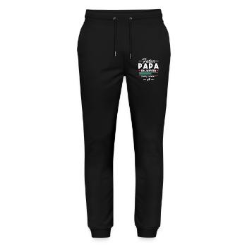 Futur Papa En Janvier Bébé Homme Cadeau - Pantalon de jogging bio MOVER Stanley/Stella unisexe - noir - Devant - Marisol (170cm) & Nik (191cm)