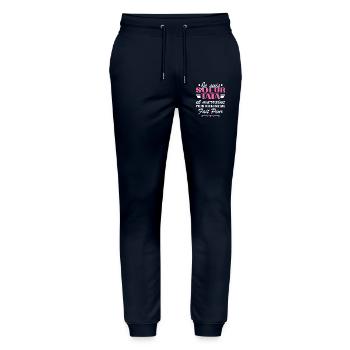 Schwester Tata und Patentante - Stanley/Stella Unisex Bio Jogginghose Mover  - Navy - Vorne - Marisol (170cm) & Nik (191cm)