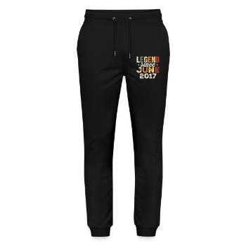 Juni 2017 Geburtstagsgeschenk Juni 2017 Juni 2017 - Stanley/Stella Unisex Bio Jogginghose Mover  - Schwarz - Vorne - Marisol (170cm) & Nik (191cm)