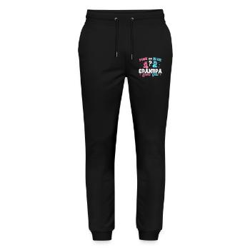 Rosa oder blauer Opa liebt dich - Opa - Stanley/Stella Unisex Bio Jogginghose Mover  - Schwarz - Vorne - Marisol (170cm) & Nik (191cm)