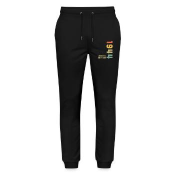 1944 Vintage Retro Birthday - Stanley/Stella Mover Unisex Organic Jogging Trousers - black - Front - Marisol (170cm) & Nik (191cm)
