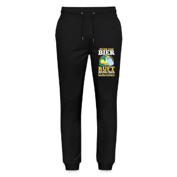 Dad Beer Father Father's Day - Stanley/Stella Mover Unisex Organic Jogging Trousers - black - Front - Marisol (170cm) & Nik (191cm)