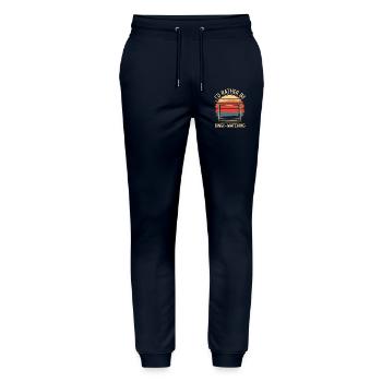I'd Rather Be Binge Watching Filme Serien Retro - Stanley/Stella Unisex Bio Jogginghose Mover  - Navy - Vorne - Marisol (170cm) & Nik (191cm)