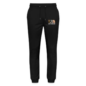 Drôle de paresseux Capybara faisant d’abord puis café - Pantalon de jogging bio MOVER Stanley/Stella unisexe - noir - Devant - Marisol (170cm) & Nik (191cm)