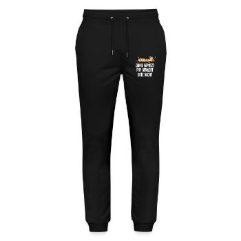 Sleeping Giraffe Funny Teeth Brushed Saying - Stanley/Stella Mover Unisex Organic Jogging Trousers - black - Front - Marisol (170cm) & Nik (191cm)