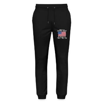 conspiracy theorist conspiracy theory - Stanley/Stella Mover Unisex Organic Jogging Trousers - black - Front - Marisol (170cm) & Nik (191cm)