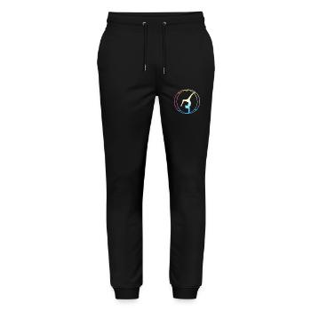 Rhönrad Gymnastics Rhönräder Wheel - Stanley/Stella Mover Unisex Organic Jogging Trousers - black - Front - Marisol (170cm) & Nik (191cm)