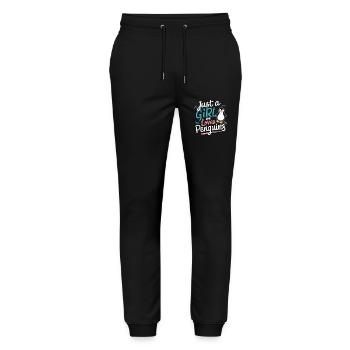 Pinguin Pinguine Tier - Stanley/Stella Unisex Bio Jogginghose Mover  - Schwarz - Vorne - Marisol (170cm) & Nik (191cm)