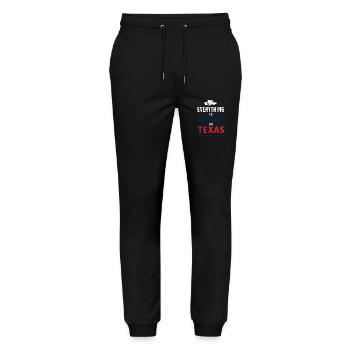 Texas State Texans Texas - Stanley/Stella Mover Unisex Organic Jogging Trousers - black - Front - Marisol (170cm) & Nik (191cm)