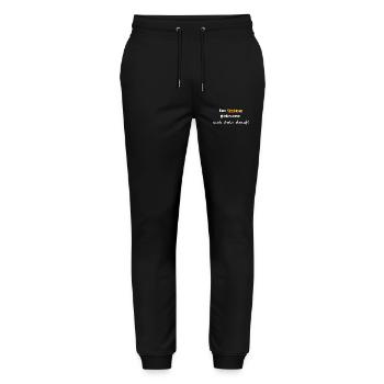 Im Osten geboren und stolz drauf! - Stanley/Stella Unisex Bio Jogginghose Mover  - Schwarz - Vorne - Marisol (170cm) & Nik (191cm)