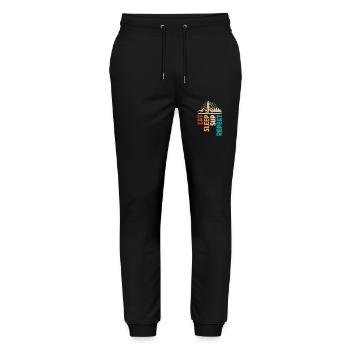 Eat Sleep SUP Repeat - Stanley/Stella Unisex Bio Jogginghose Mover  - Schwarz - Vorne - Marisol (170cm) & Nik (191cm)
