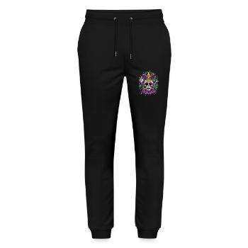 Mardi Gras - Skull - Costume - Gift - Stanley/Stella Mover Unisex Organic Jogging Trousers - black - Front - Marisol (170cm) & Nik (191cm)