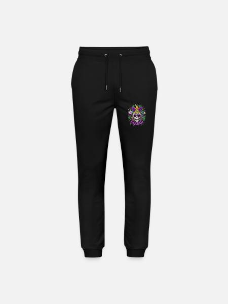 Mardi Gras - Skull - Costume - Gift - Stanley/Stella Mover Unisex Organic Jogging Trousers - black