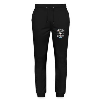 Frosch und Storch - Aufgeben ist keine Option - Stanley/Stella Unisex Bio Jogginghose Mover  - Schwarz - Vorne - Marisol (170cm) & Nik (191cm)