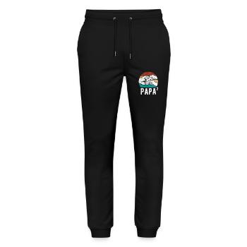 Papa von zwei Kindern - Team - Familie - Stanley/Stella Unisex Bio Jogginghose Mover  - Schwarz - Vorne - Marisol (170cm) & Nik (191cm)