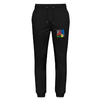 Abi 25 - Abitur - Blumen Geschenk - Stanley/Stella Unisex Bio Jogginghose Mover  - Schwarz - Vorne - Marisol (170cm) & Nik (191cm)