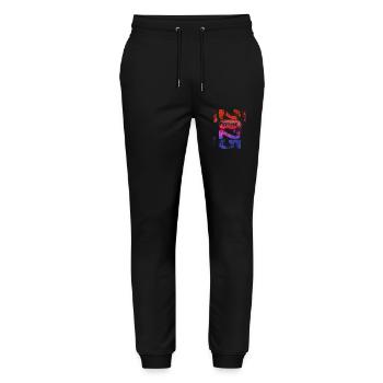 Schulkind 2025 - Erste Klasse - Einschulung - Stanley/Stella Unisex Bio Jogginghose Mover  - Schwarz - Vorne - Marisol (170cm) & Nik (191cm)