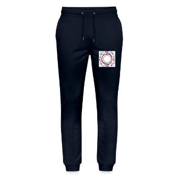Colorful spirals - - Stanley/Stella Mover Unisex Organic Jogging Trousers - navy - Front - Marisol (170cm) & Nik (191cm)
