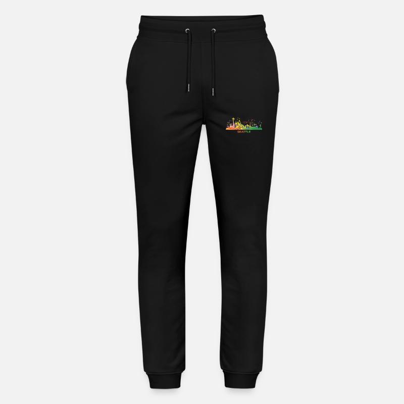 Seattleite Skyline Seattle - Stanley/Stella Mover Unisex Organic Jogging Trousers - black