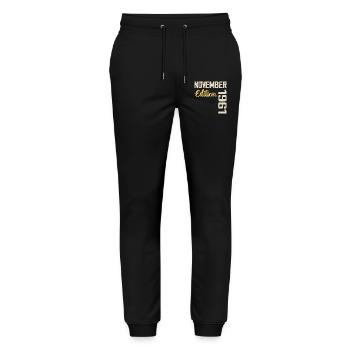 Born in November 1961 - Edition 1961 - Stanley/Stella Mover Unisex Organic Jogging Trousers - black - Front - Marisol (170cm) & Nik (191cm)