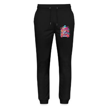 Cute Cat with Piano - Stanley/Stella Mover Unisex Organic Jogging Trousers - black - Front - Marisol (170cm) & Nik (191cm)