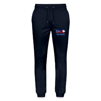 Philippines - Stanley/Stella Mover Unisex Organic Jogging Trousers - navy - Front - Marisol (170cm) & Nik (191cm)