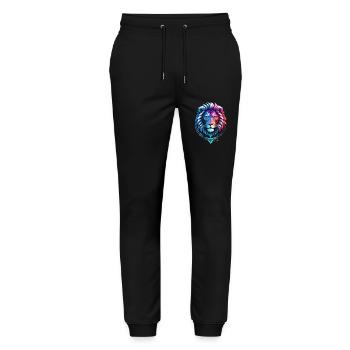Red and blue lion symbol - Stanley/Stella Mover Unisex Organic Jogging Trousers - black - Front - Marisol (170cm) & Nik (191cm)