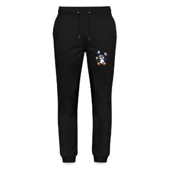 Pingouin jonglant avec les œufs de Pâques, artiste du pôle Sud - Pantalon de jogging bio MOVER Stanley/Stella unisexe - noir - Devant - Marisol (170cm) & Nik (191cm)