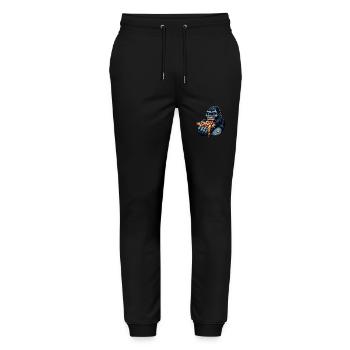 Gorilla Pizza Lover Funny Design - Stanley/Stella Mover Unisex Organic Jogging Trousers - black - Front - Marisol (170cm) & Nik (191cm)