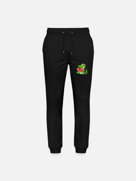 Crocodile Melon Watermelon Fruit Fruity - Stanley/Stella Mover Unisex Organic Jogging Trousers - black