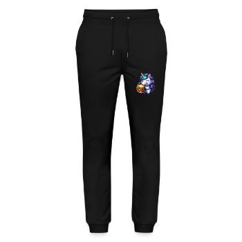 Unicorn Hamburger Cheeseburger - Stanley/Stella Mover Unisex Organic Jogging Trousers - black - Front - Marisol (170cm) & Nik (191cm)