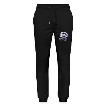 White Rabbit Skateboard Skateboarder Funny - Stanley/Stella Mover Unisex Organic Jogging Trousers - black - Front - Marisol (170cm) & Nik (191cm)