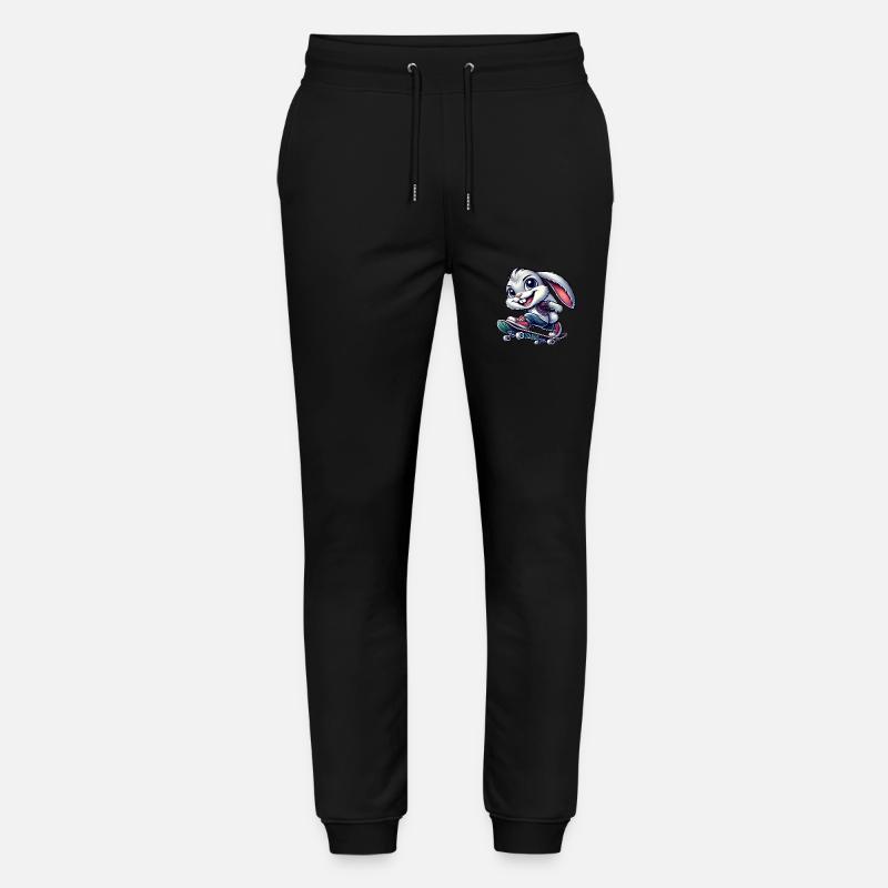 White Rabbit Skateboard Skateboarder Funny - Stanley/Stella Mover Unisex Organic Jogging Trousers - black