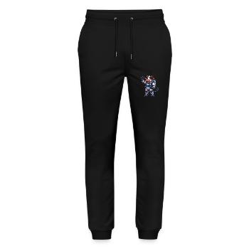 Astronaut Cow Space Universe Cosmonaut - Stanley/Stella Mover Unisex Organic Jogging Trousers - black - Front - Marisol (170cm) & Nik (191cm)
