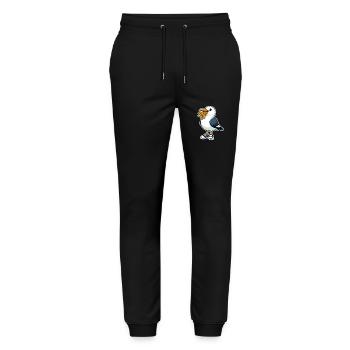 Lustige Möwe Mit Pommes Und Turnschuhen - Stanley/Stella Unisex Bio Jogginghose Mover  - Schwarz - Vorne - Marisol (170cm) & Nik (191cm)